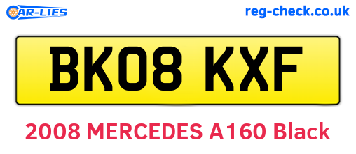 BK08KXF are the vehicle registration plates.