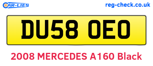 DU58OEO are the vehicle registration plates.