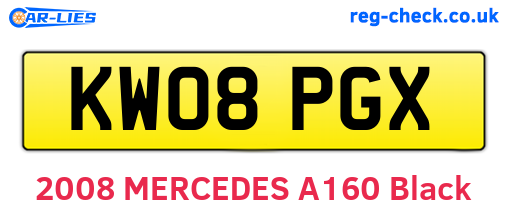 KW08PGX are the vehicle registration plates.
