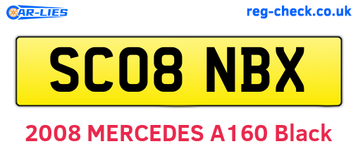 SC08NBX are the vehicle registration plates.