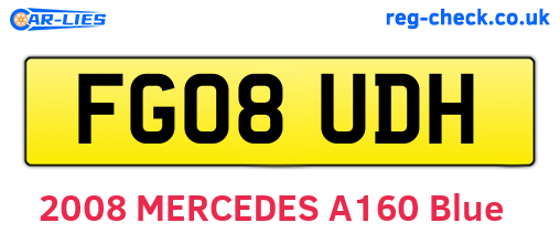 FG08UDH are the vehicle registration plates.