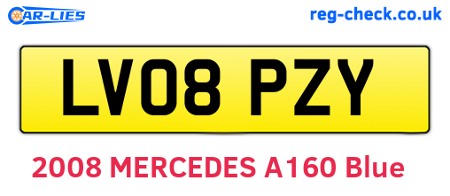 LV08PZY are the vehicle registration plates.