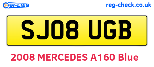 SJ08UGB are the vehicle registration plates.