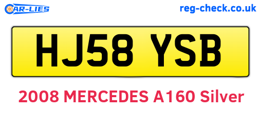HJ58YSB are the vehicle registration plates.
