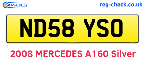 ND58YSO are the vehicle registration plates.
