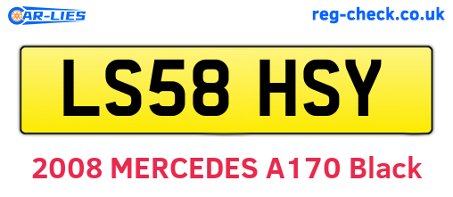 LS58HSY are the vehicle registration plates.