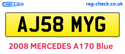 AJ58MYG are the vehicle registration plates.