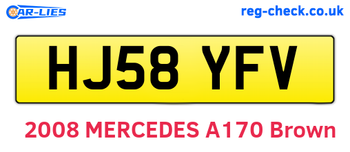 HJ58YFV are the vehicle registration plates.