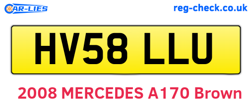 HV58LLU are the vehicle registration plates.