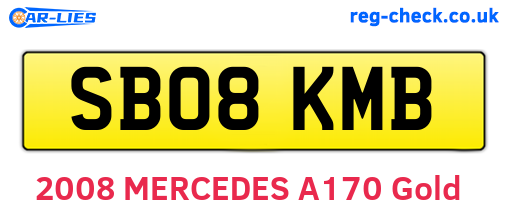 SB08KMB are the vehicle registration plates.