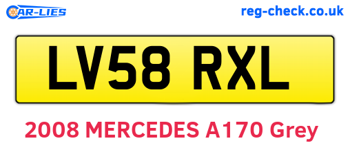 LV58RXL are the vehicle registration plates.