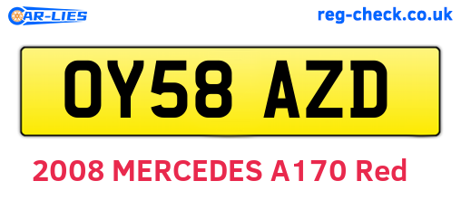 OY58AZD are the vehicle registration plates.