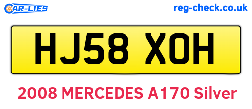 HJ58XOH are the vehicle registration plates.