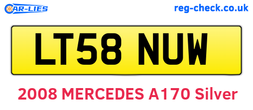 LT58NUW are the vehicle registration plates.