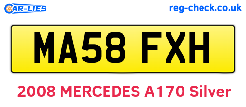 MA58FXH are the vehicle registration plates.