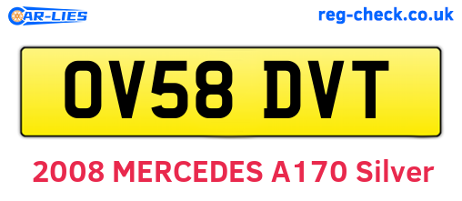 OV58DVT are the vehicle registration plates.