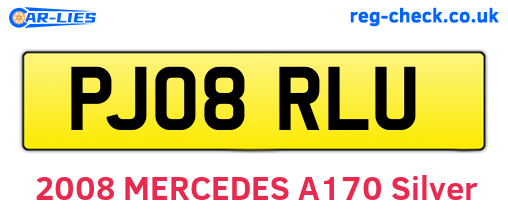 PJ08RLU are the vehicle registration plates.