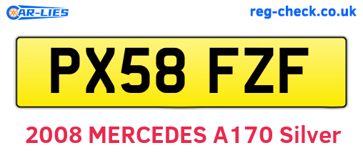 PX58FZF are the vehicle registration plates.
