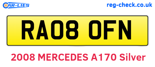 RA08OFN are the vehicle registration plates.