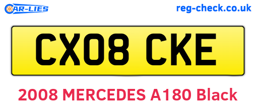 CX08CKE are the vehicle registration plates.