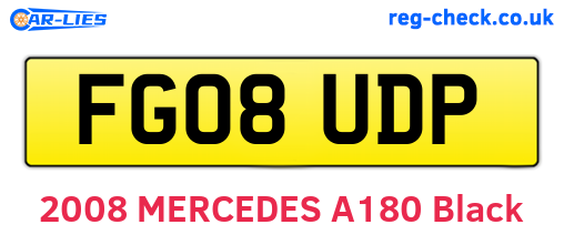 FG08UDP are the vehicle registration plates.