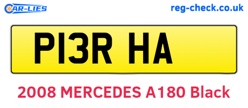 P13RHA are the vehicle registration plates.