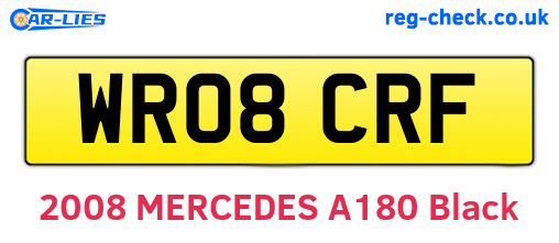 WR08CRF are the vehicle registration plates.