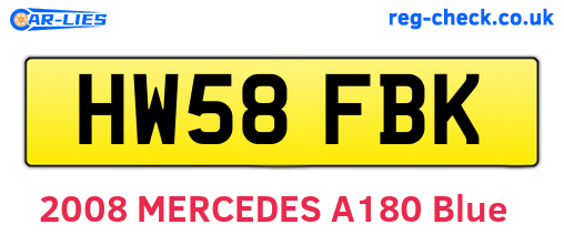 HW58FBK are the vehicle registration plates.