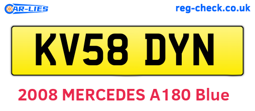 KV58DYN are the vehicle registration plates.