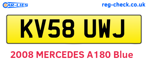 KV58UWJ are the vehicle registration plates.