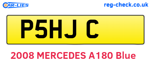 P5HJC are the vehicle registration plates.