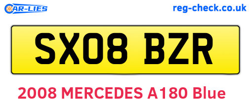 SX08BZR are the vehicle registration plates.