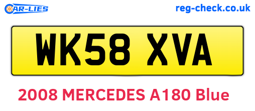 WK58XVA are the vehicle registration plates.