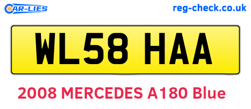 WL58HAA are the vehicle registration plates.