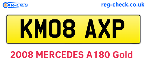 KM08AXP are the vehicle registration plates.