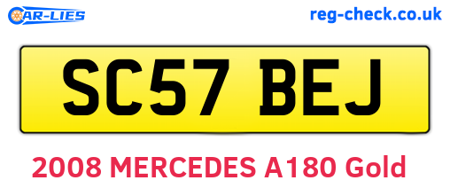 SC57BEJ are the vehicle registration plates.