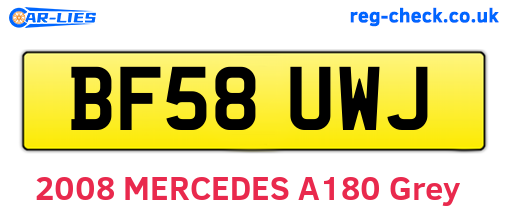 BF58UWJ are the vehicle registration plates.