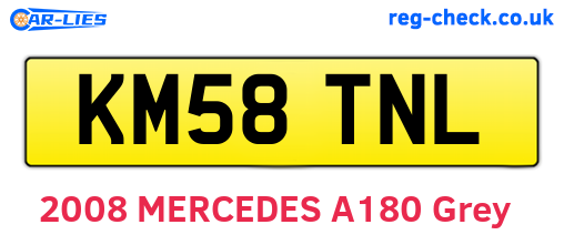 KM58TNL are the vehicle registration plates.