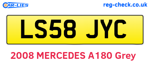 LS58JYC are the vehicle registration plates.