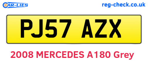 PJ57AZX are the vehicle registration plates.