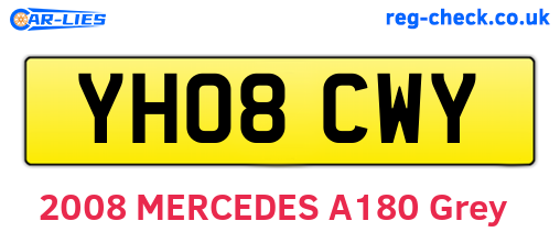 YH08CWY are the vehicle registration plates.