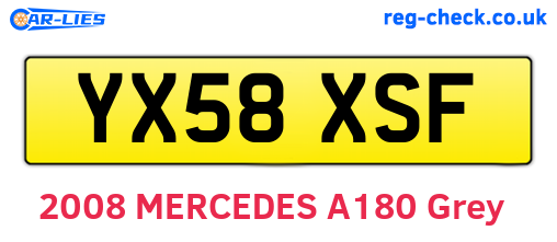YX58XSF are the vehicle registration plates.