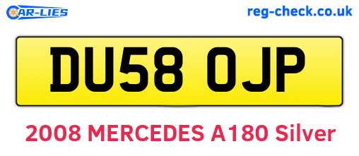 DU58OJP are the vehicle registration plates.