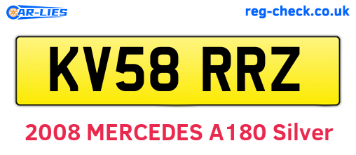 KV58RRZ are the vehicle registration plates.