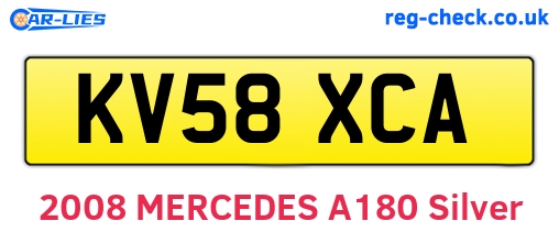 KV58XCA are the vehicle registration plates.