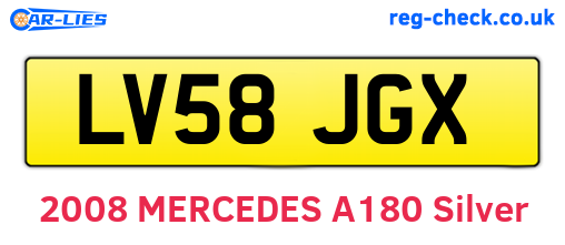 LV58JGX are the vehicle registration plates.