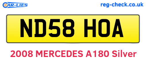 ND58HOA are the vehicle registration plates.