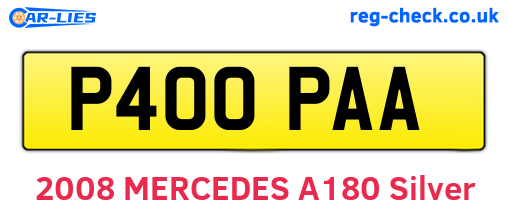 P400PAA are the vehicle registration plates.