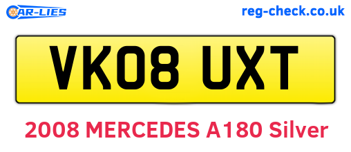 VK08UXT are the vehicle registration plates.