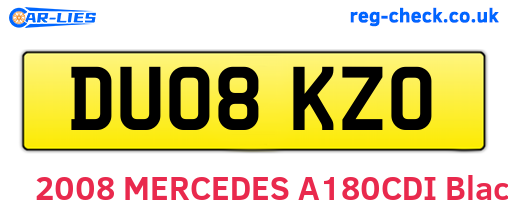 DU08KZO are the vehicle registration plates.
